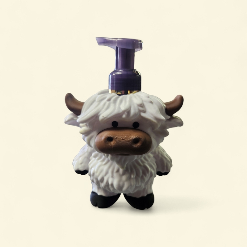Hyland Cow 3D  Foaming Soap Dispenser - White and Brown. Soap Sold Seperatly.